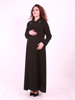 

Maternity Metal Collar Double Breasted Ferace Topcoat