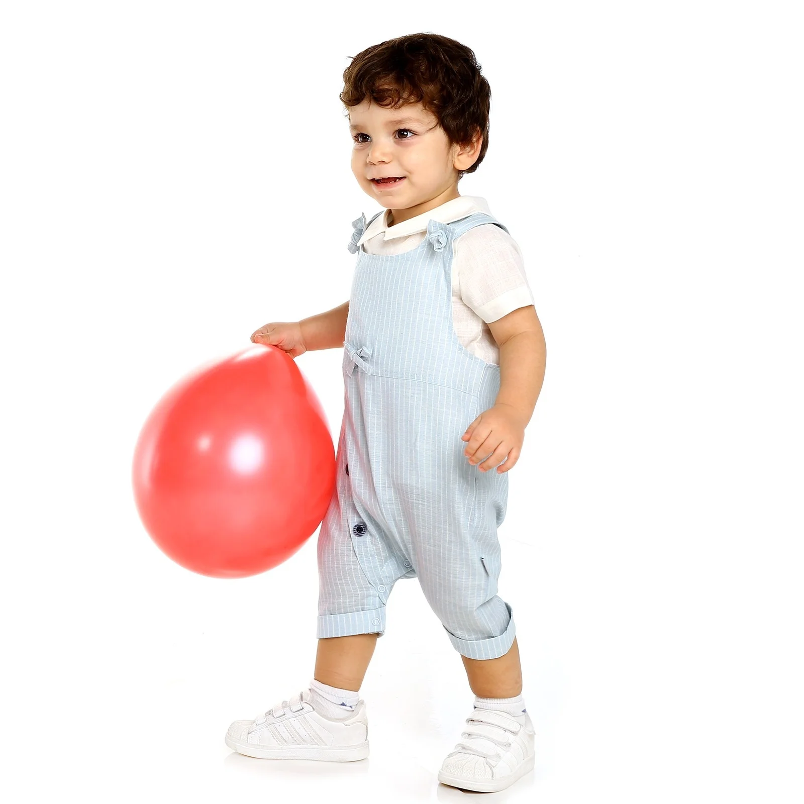 

ebebek Bebemania Summer Baby Boy Button Short Dungarees 2 pcs Set