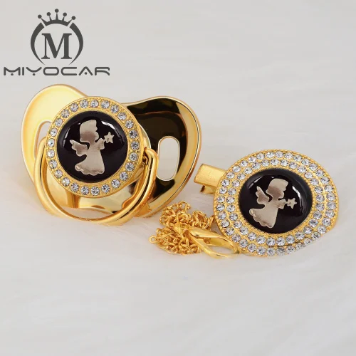 MIYOCAR цвета: золотистый, серебристый Ангел Красивая Серебряный bling соски-Пустышки и соски-пустышки клип BPA бесплатно манекен шику уникальный дизайн кляп-8/9 - Цвет: GAG-8   0-6M