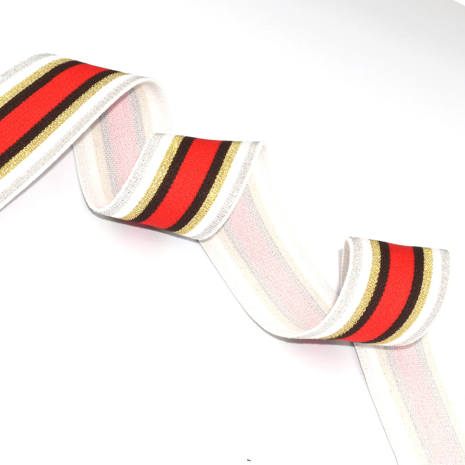 1.5 38mm Wide Colored Striped Elastic Band, Waistband Elastic, Elasti