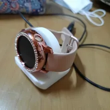 Parachoques de PC de diamante de dos filas para Samsung Galaxy Watch Active 2, funda de 40mm y 44mm, accesorios de cubierta fina ostentosa para mujer