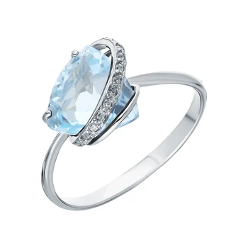 

Silver ring with Topaz and cubic zirconia sunlight sample 925