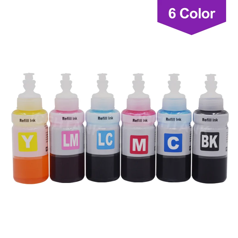 70ml-BCMYLMLC ICEHTANK чернилами 70 мл краситель чернил Refill Наборы для Epson T6641 T6642 T6643 T6644 для EcoTank L1300 L850 L3050 L3060 L3070 L364 L382 - Цвет: 70ml-BCMYLMLC
