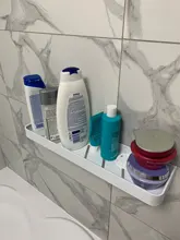 Bathroom Shelves Shampoo-Shelf White Aluminum Rack Painted-Space Single-Tier