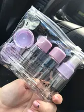 Mini botes de plástico para cosméticos, mini botellas de plástico para uso de crema cosmética para rostro, juego de 7 unidades, envases vacíos de plástico transparentes, kit de viaje