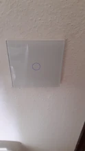 UBARO-Interruptor táctil con Panel de cristal blanco, pulsador estándar europeo de luz Ac230v, 1 Banda, Control único, lámpara de pared