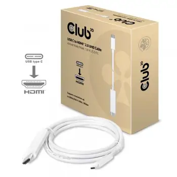 

CLUB3D USB C to HDMI™2.0 UHD Cable Active 1.8 M./5.9 Ft.