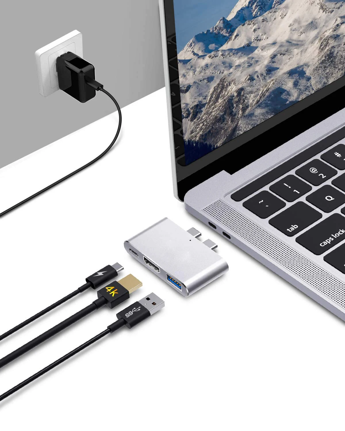 IREALTHINK usb-хаб Macbook Pro док-станция двойной тип c адаптер Thunderbolt 3 концентратор HDMI адаптер usb3.0 концентратор двойной usb Тип c конвертер