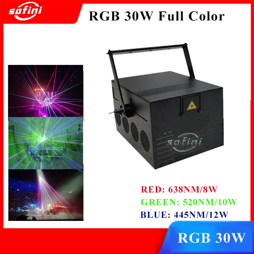 4W RGB DMX Full Color ILDA Animation Laser Light DJ Stage Light
