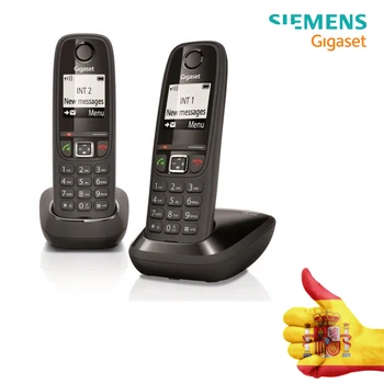 

Cordless Phone DUO, Handsfree, Gigaset, 100 Contacts, graphics Screen illuminated 1.8 ", Letter Grande size Black. AS40