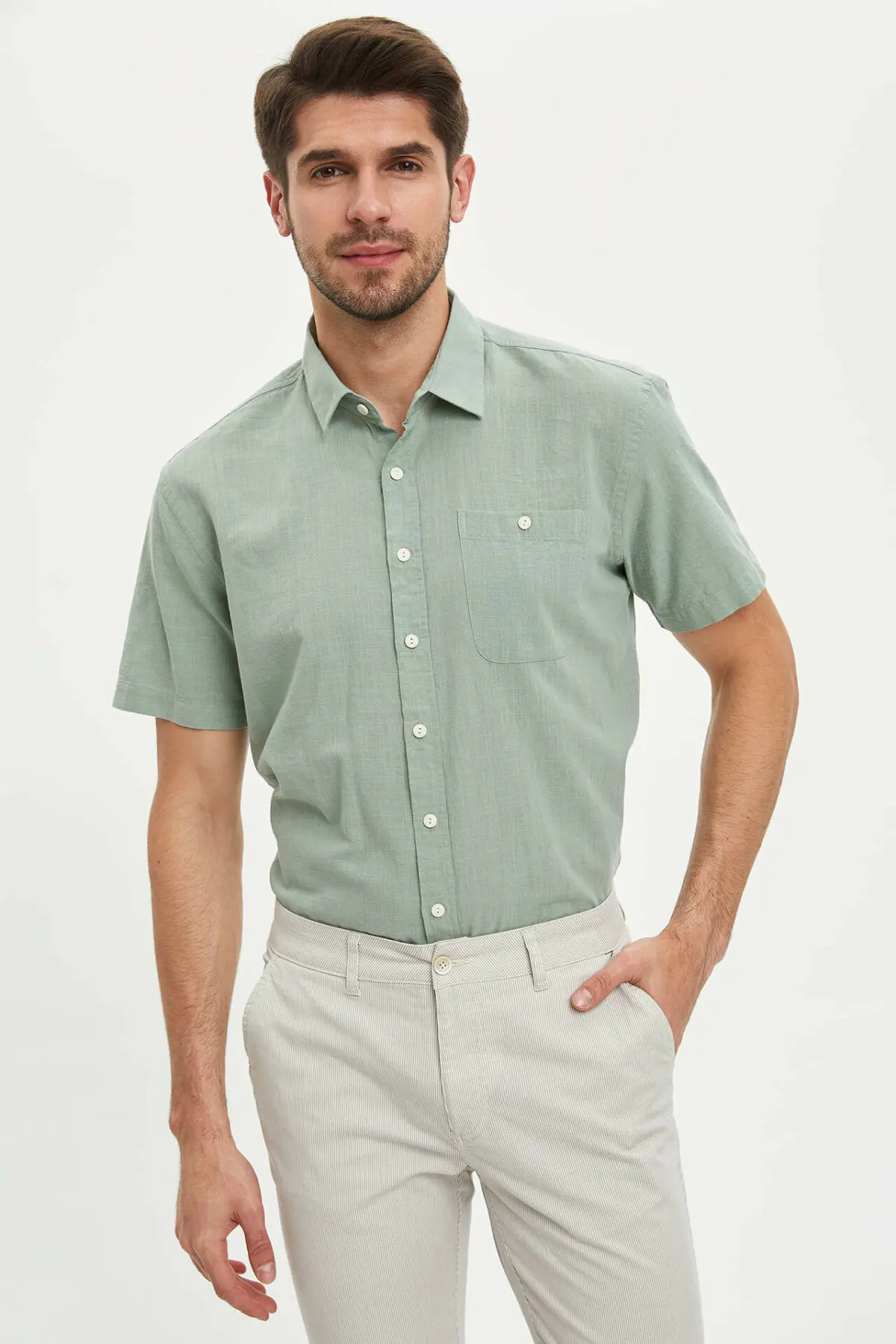 DeFacto Man Short Sleeve Shirt Men 