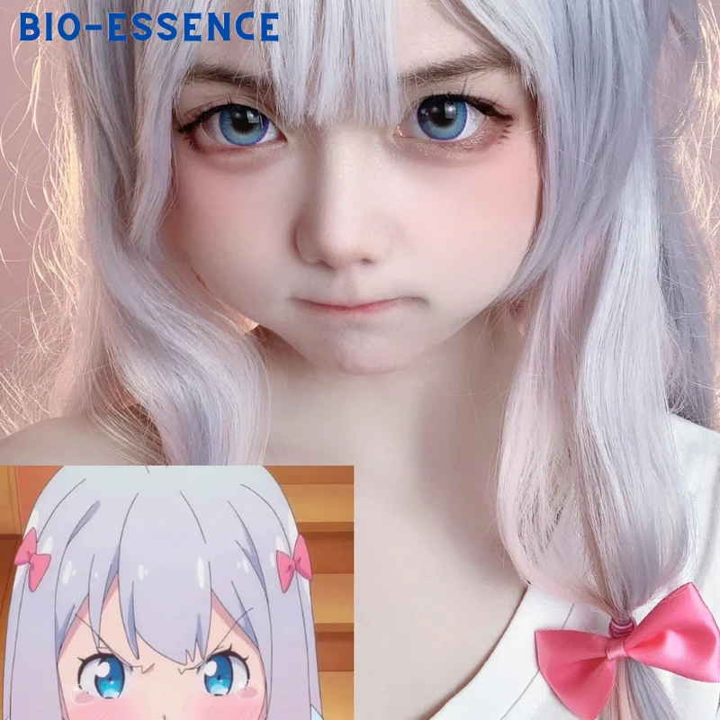 Bio essence lentes de contacto de colores para ojos, lentes azules