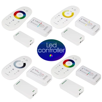 

Touch Screen LED RGB / RGBW Controller 2.4G Wireless DC12-24V Touch RF Remote Control For RGB / RGBW 5050 2835 5730 LED Strip