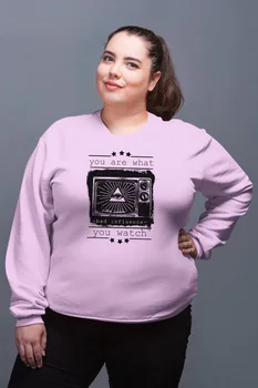 

Angemiel Wear You Are What You Watch Pink Women Sweatshirts