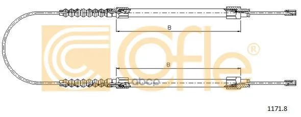 Трос Стояночного Тормоза Задн Citroen Jumper All Fiat Ducato-Peu Boxer 94- Cofle арт. 1171.8