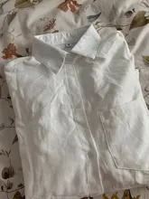 White Blouse Official-Tops Green Shirt Spring-Pocket Oversized Blusas Long-Sleeve Lizkova