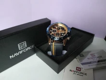 NAVIFORCE-reloj deportivo de lujo para hombre, cronógrafo de pulsera de cuero genuino militar, azul de marca, a la moda，hombre，relojes para hombre，relojes，rrelojes de cuarzo para hombre，relojes analógicos para hombre