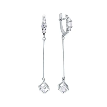 

Silver earrings with cubic zirconia sunlight sample 925