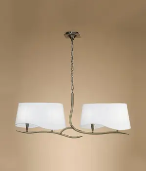 

Lamp linear white leather NINETTE 4 lights