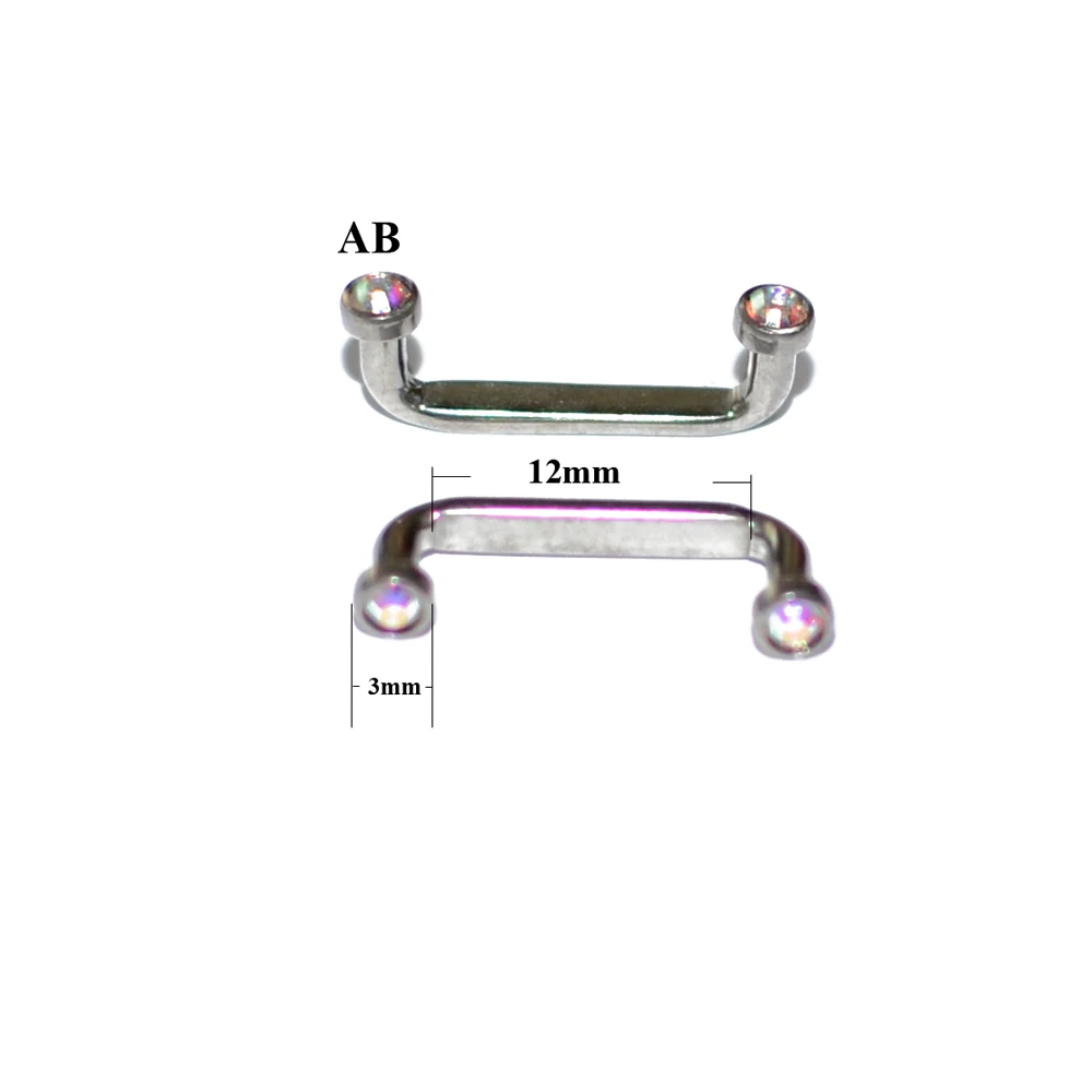 1 шт. G23 титановый Пирсинг 14 г внутренняя резьба кристалл AB драгоценный камень поверхность бар штанга фабричного производства микродермальный якорь кольца ювелирные изделия