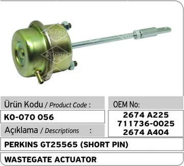 Perkins GT25565 с короткими штырьками привод разгрузочного клапана турбонаддува 711736-0025