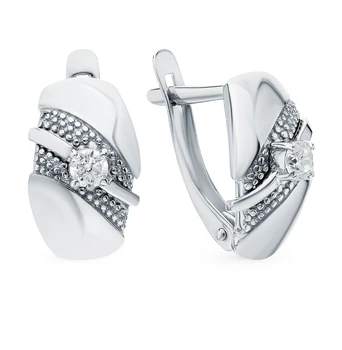 

Silver earrings with cubic zirconia sunlight sample 925 test