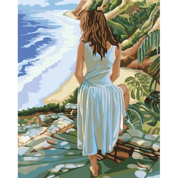 

Drawing by numbers on canvas. Off the coast, 40*50 creativity factory j028