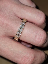 Huitan-anillos de promesa de amor para mujer, joyería de boda, cristal cuadrado pavimentado, circonita, anillo de compromiso de boda elegante, nuevo