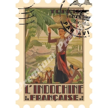 

Vietnam souvenir magnet vintage tourist poster