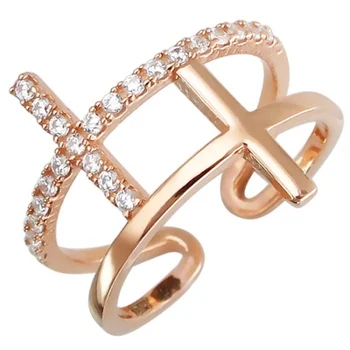 

Esthete ring dimensionless with cubic zirconia silver with gilding