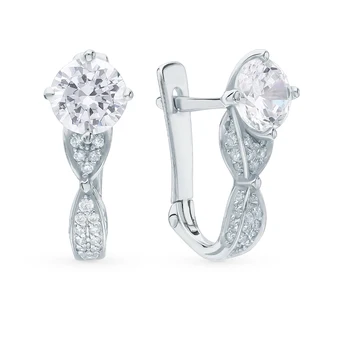 

Silver earrings with cubic zirconia sunlight sample 925