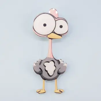 

Jewelry badge ostrich with big eyes (51417)