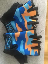 Guantes de Ciclismo de medio dedo para niños, de camuflaje, alta elasticidad, antideslizantes, equipo de ciclismo