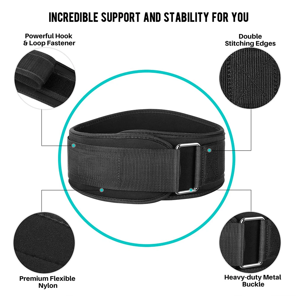 Gym Weightlifting Belt Adjustable Waist Back Support  Squat Dumbbell Barbell Deadlifts Training Fitness 3