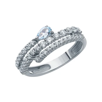 

Silver ring with Topaz and cubic zirconia sunlight sample 925 test