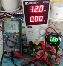 Voltímetro Digital para motocicleta, voltímetro Digital con pantalla LED, resistente al agua, Mini DC5V-48V redondo