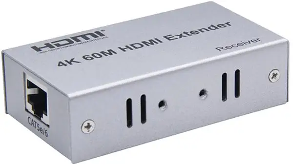 Активный HDMI удлинитель GSMIN AN-27 по витой паре 5e/6 Full HD 4K 60 Гц 60м (Серебристый) |
