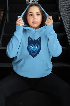 

Angemiel Wear Blue Wolf Blue Women 'S Hooded Sweatshirt