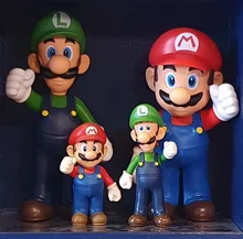 Super Mario Bros Luigi Yoshi Donkey Kong Wario de PVC figura de acción de juguete colección de marionetas modelo juguetes para niños regalos de cumpleaños