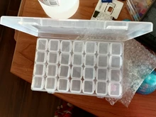 Mordoa-caja de almacenamiento de cuentas de plástico transparente con 28 ranuras, caja organizadora para herramientas de manicura de decoración de uñas, expositor de joyería