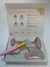 Rodillo de cuarzo rosa para masaje Facial, rodillo de Jade de cristal Rosa Natural hecho a mano, piedra Gua Sha, dispositivo de belleza Facial, herramienta para cuidado de la piel Facial
