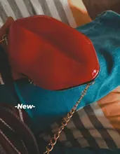 Mini de moda todo-Partido bolso de las mujeres nuevo diseñador de lujo de la cremallera, bolso de las mujeres, de labios con forma de PVC de moda bolsa de mensajero