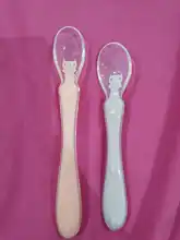 Cuchara de silicona suave con caja de almacenamiento para bebé, cuchara con sensor de temperatura, herramienta de alimentación infantil, utensilios de entrenamiento para recién nacidos, vajilla para niños