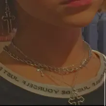 Collar con colgante gótico de Cruz hueca para hombre y mujer, collar de estilo callejero, Color plateado, regalo, joyería de cuello al por mayor