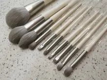 Zoreya marca pelo sintético suave sombra de ojos cepillo mango blanco mezcla rubor labio polvo resaltador maquillaje brochas Set 10 piezas
