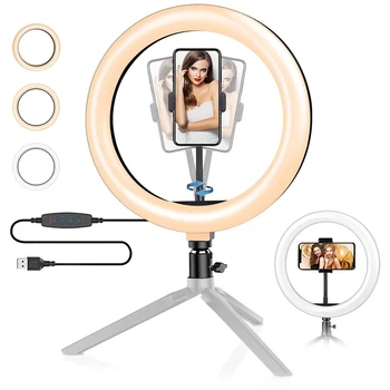 

11inch 28cm LED Ring Light Fill Natural Lamp Photo Video Dimmable Lamp Tripod Stand Selfie Camera For Yutube Live Video Makeup