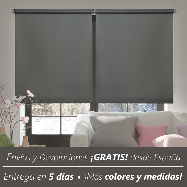 Estor opaco, estor enrollable 100% blackout, persiana opaca para ventanas y  puertas. Ideal para dormitorio