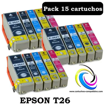 

Epson T26 Pack compatible XP-510 XP-520 XP-600 XP-605 XP-610 XP-615 XP-620 XP-625 XP-700 XP-710 XP-720 XP-800 XP-810 XP-820