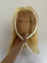 Peluca Bob 13x1 1B 613 cabello humano liso brasileño con encaje frontal, rubio miel degradado, Remy corto prearrancado para mujeres negras