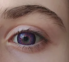 Lentillas para Cosplay de Halloween, lentes de contacto de Color avellanado, azul y rojo, 1 par (2 uds.)
